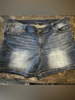 Maurices Blue Faded Denim Skirt